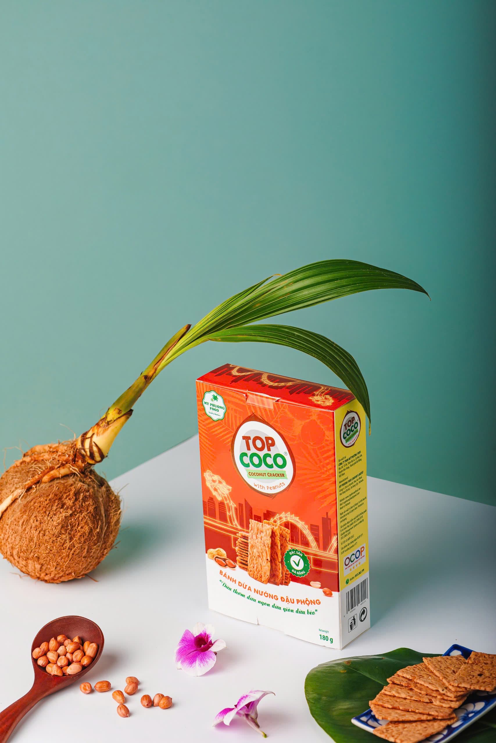 Bánh dừa nướng TOPCOCO – 180g (Vị Đậu phộng) - Ảnh 1