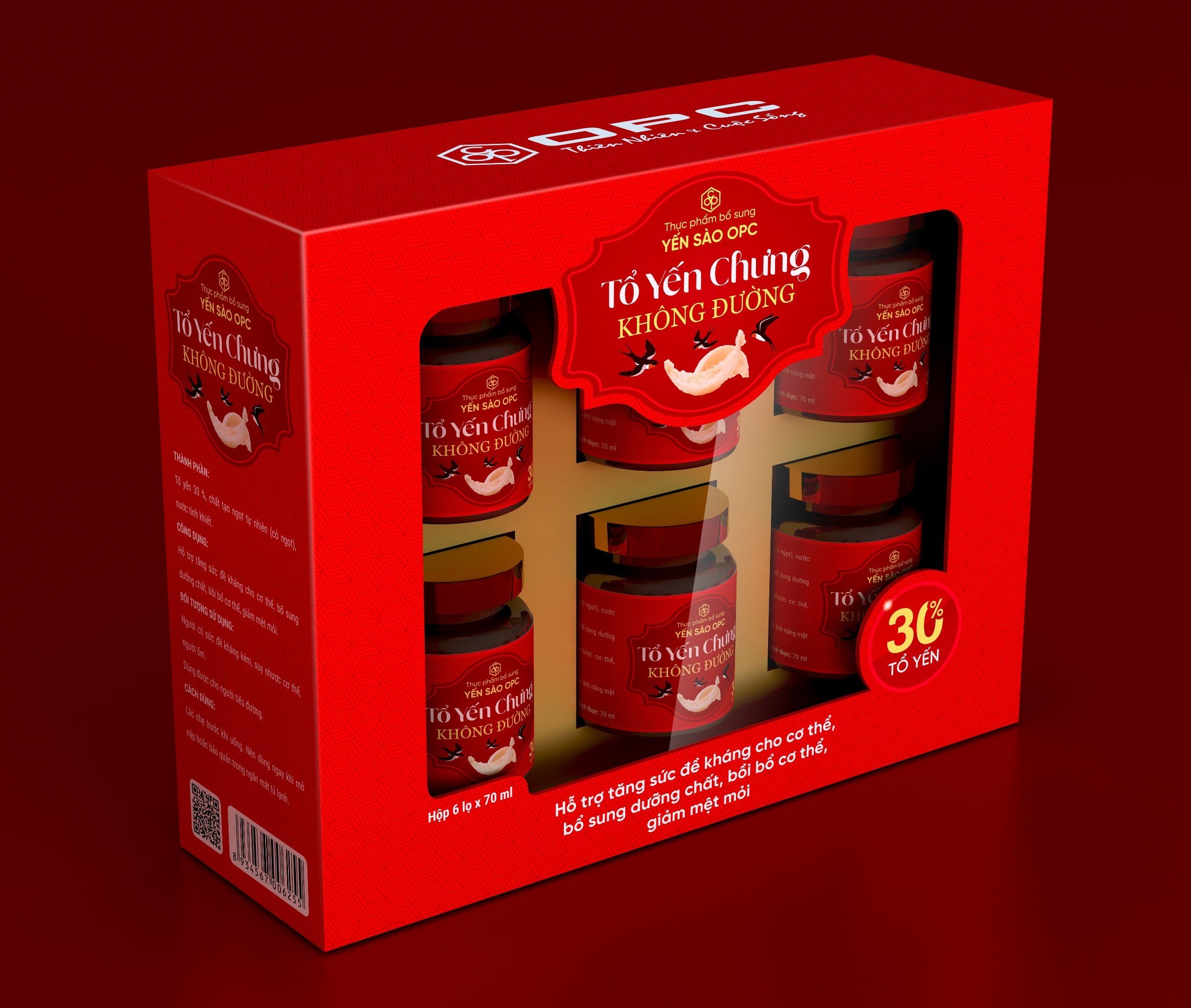 TPBS - YẾN SÀO OPC-TỔ YẾN CHƯNG KHÔNG ĐƯỜNG (Hộp 6 lọ x 70 mL) - Ảnh 1