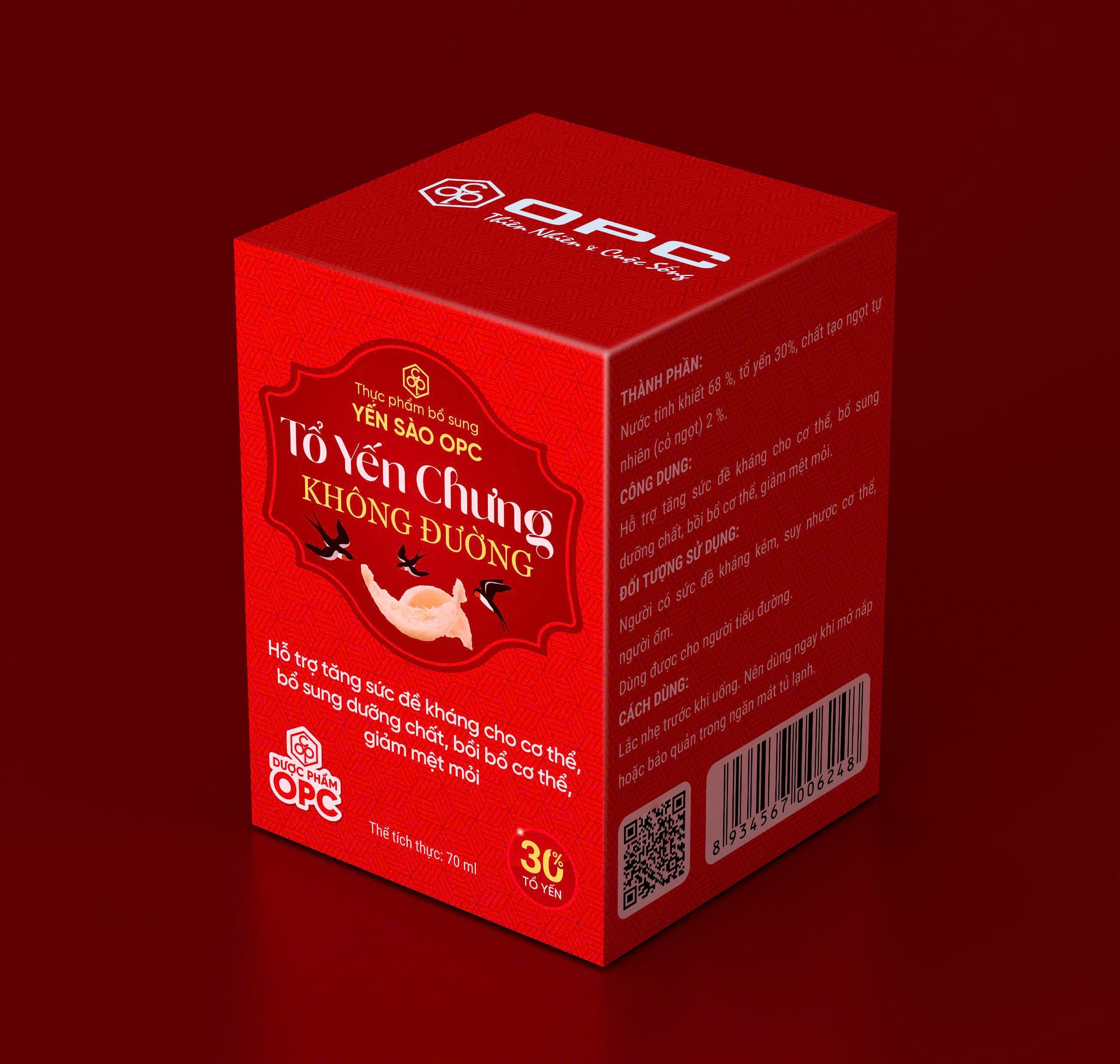 TPBS - YẾN SÀO OPC-TỔ YẾN CHƯNG KHÔNG ĐƯỜNG (Hộp 6 lọ x 70 mL) - Ảnh 2