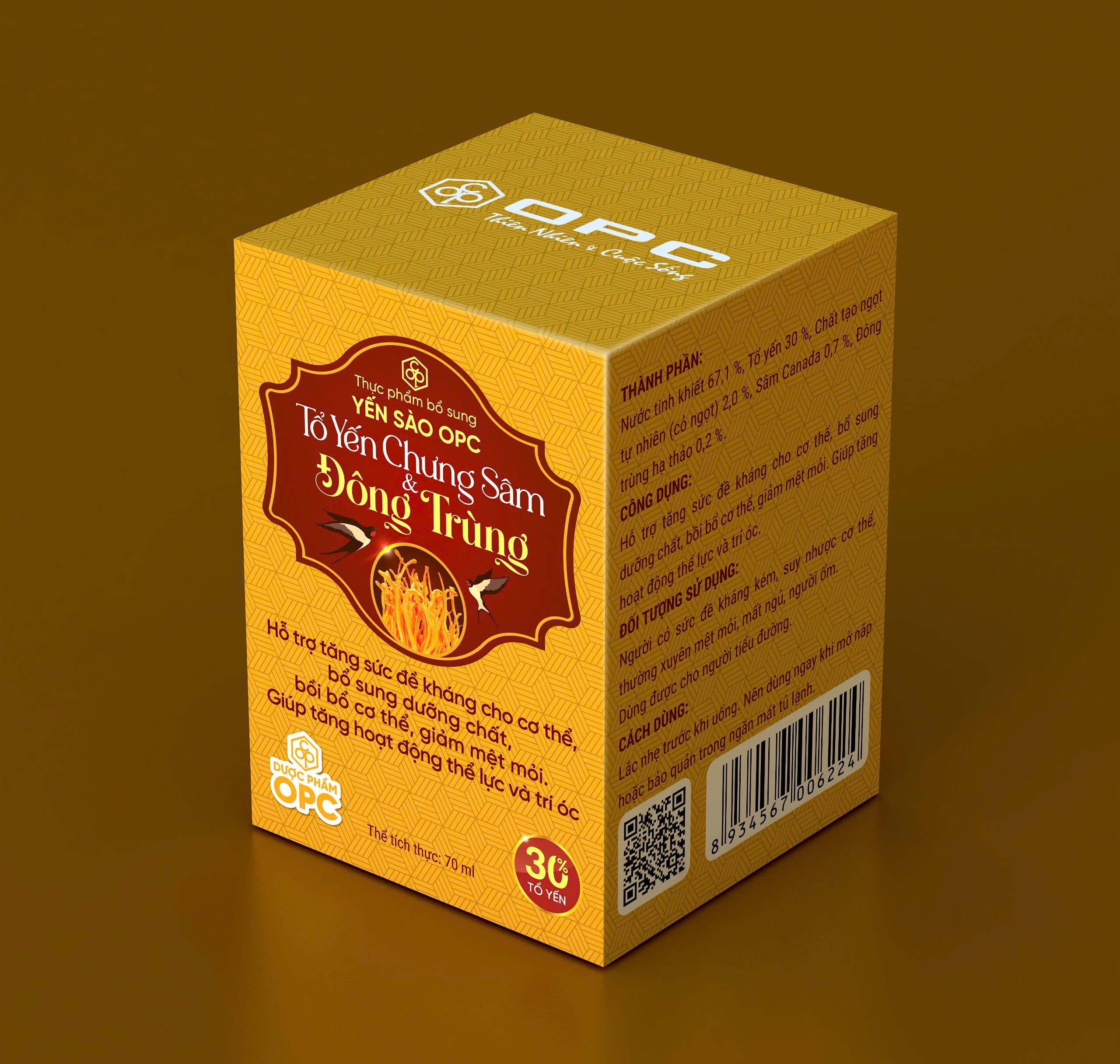 TPBS - YẾN SÀO OPC-TỔ YẾN CHƯNG SÂM & ĐÔNG TRÙNG (Hộp 6 lọ x 70 mL) - Ảnh 2