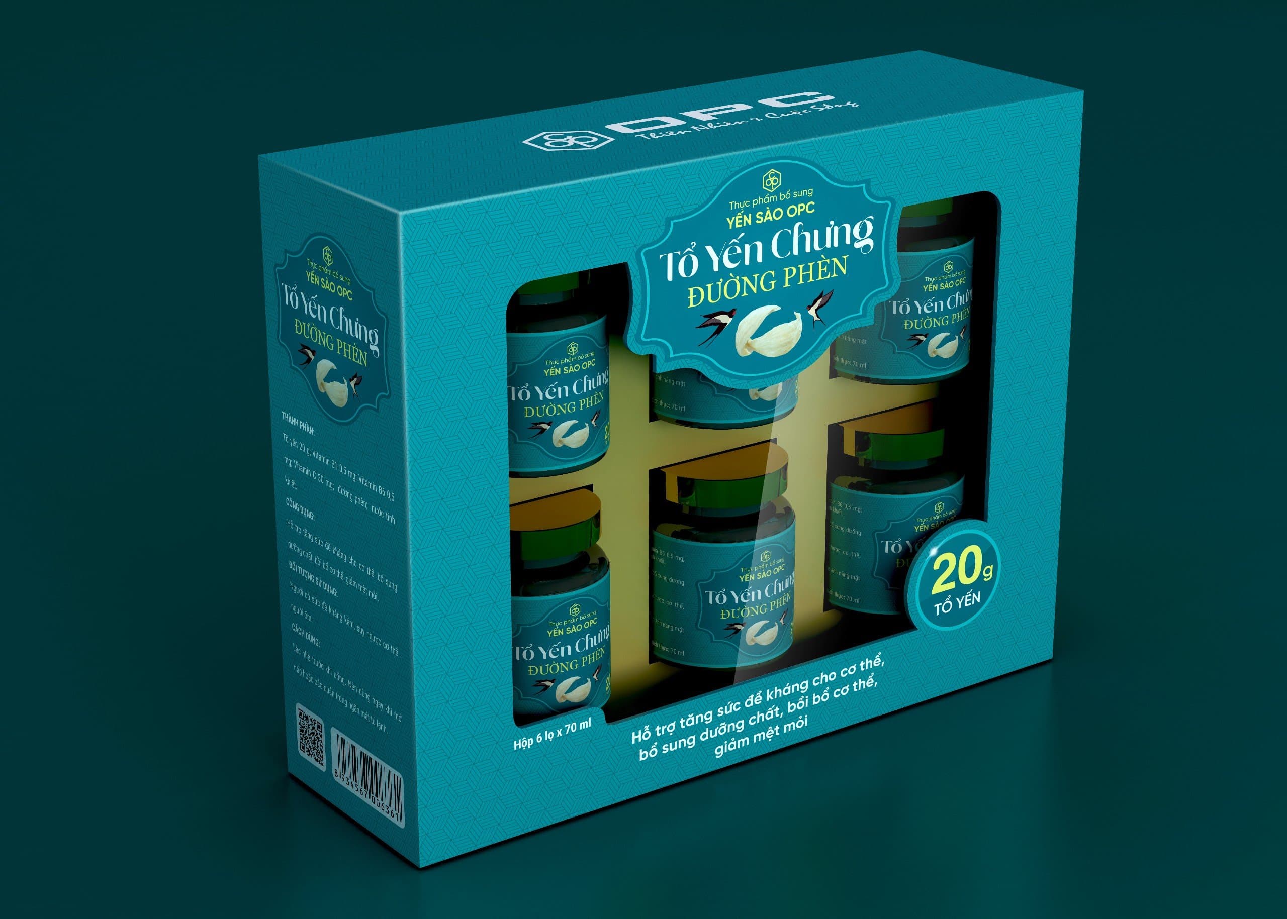 TPBS - YẾN SÀO OPC-TỔ YẾN CHƯNG ĐƯỜNG PHÈN (hộp 6 lọ x 70 mL) - Ảnh 1