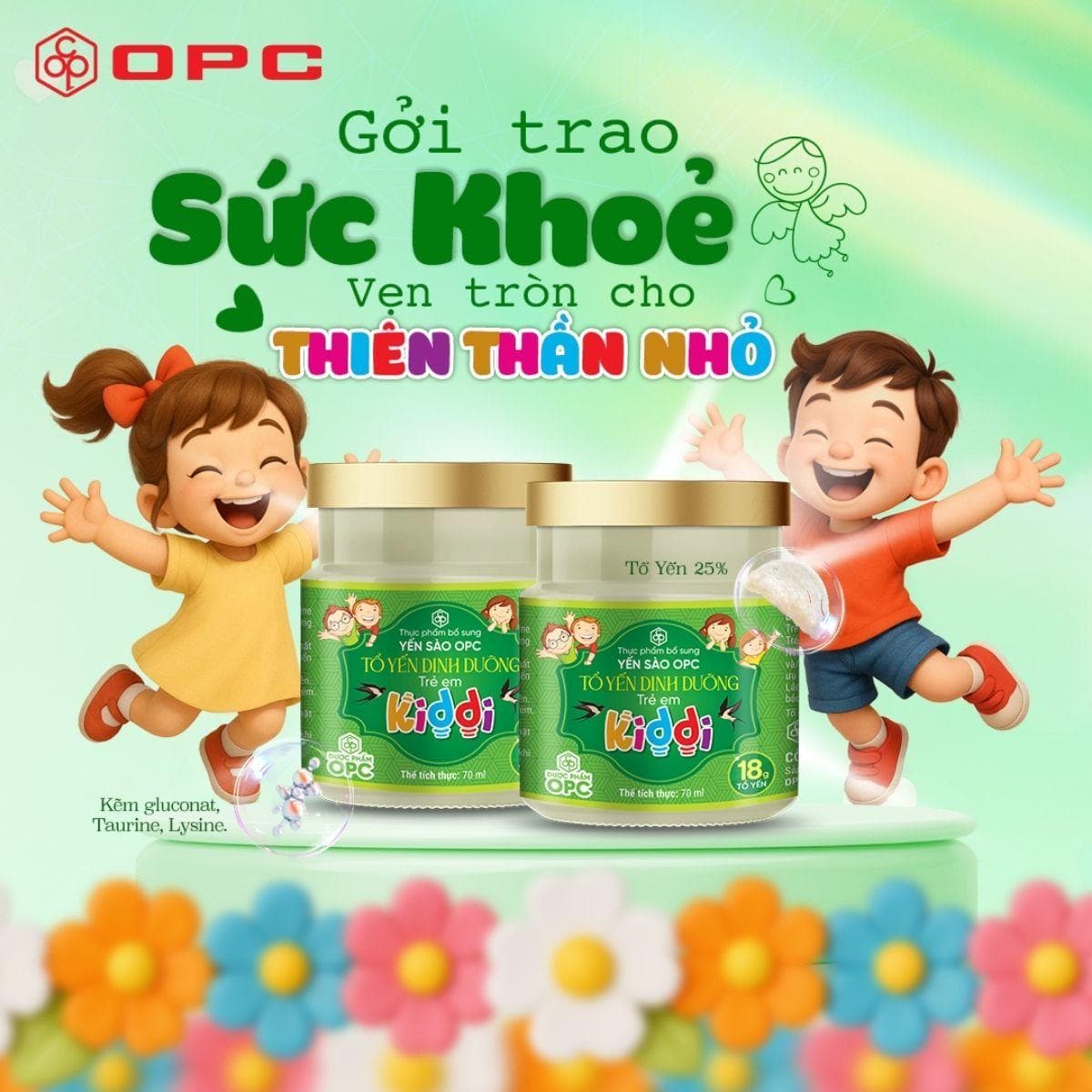 TPBS - YẾN SÀO OPC - TỔ YẾN DINH DƯỠNG TRẺ EM (KIDDI) (Hộp 6 lọ x 70ml)