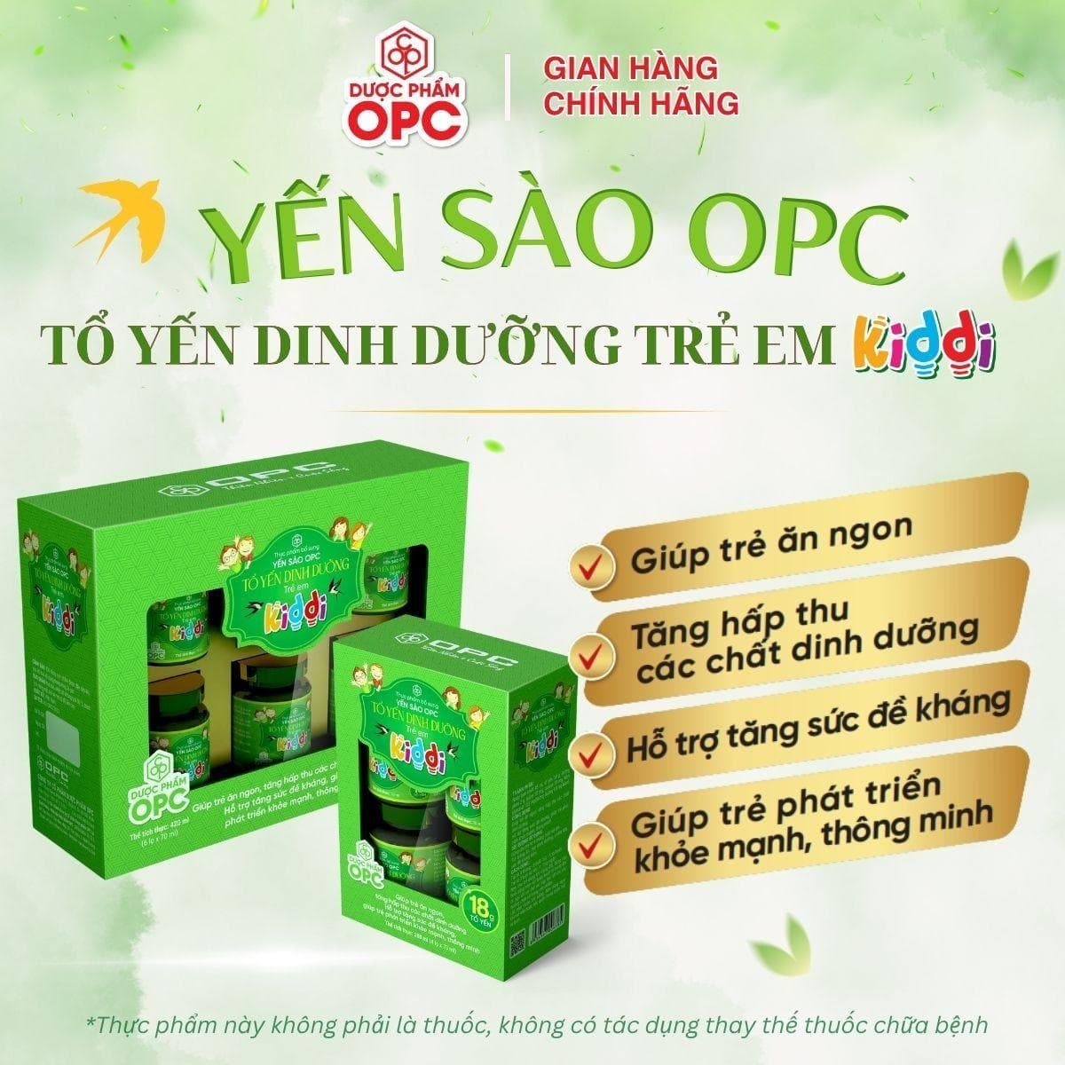 TPBS - YẾN SÀO OPC - TỔ YẾN DINH DƯỠNG TRẺ EM (KIDDI) (Hộp 6 lọ x 70ml) - Ảnh 4