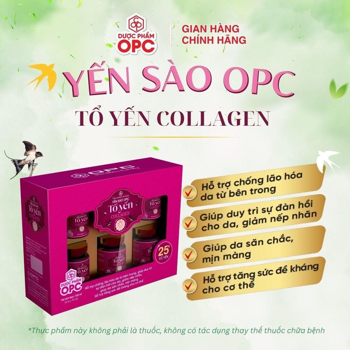 TPBS - YẾN SÀO OPC-TỔ YẾN COLLAGEN (hộp 6 lọ x 70 mL) - Ảnh 4