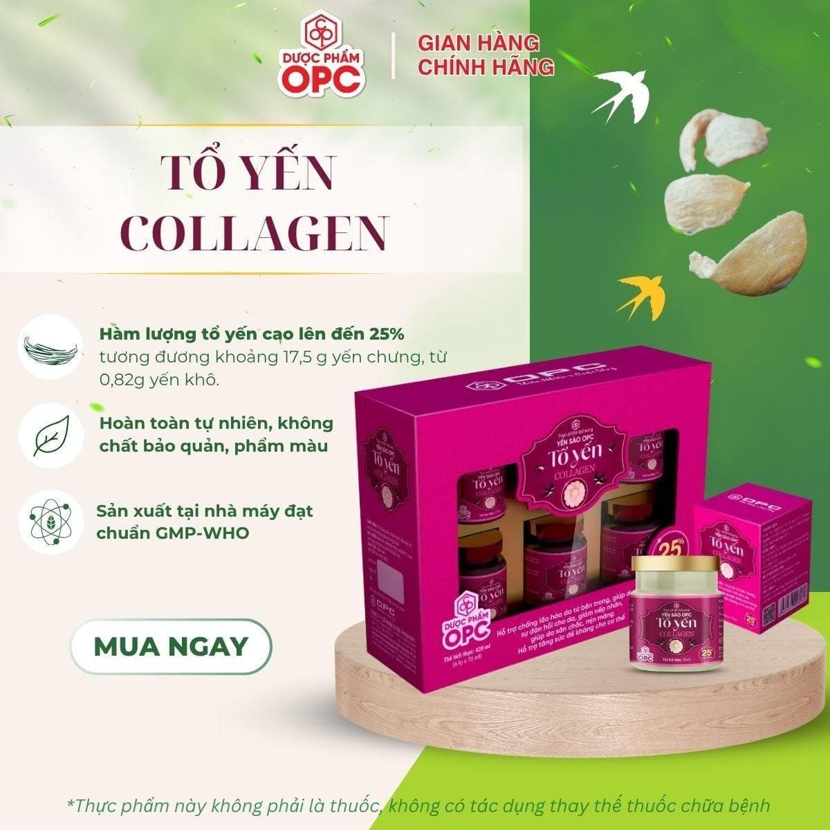TPBS - YẾN SÀO OPC-TỔ YẾN COLLAGEN (hộp 6 lọ x 70 mL) - Ảnh 7