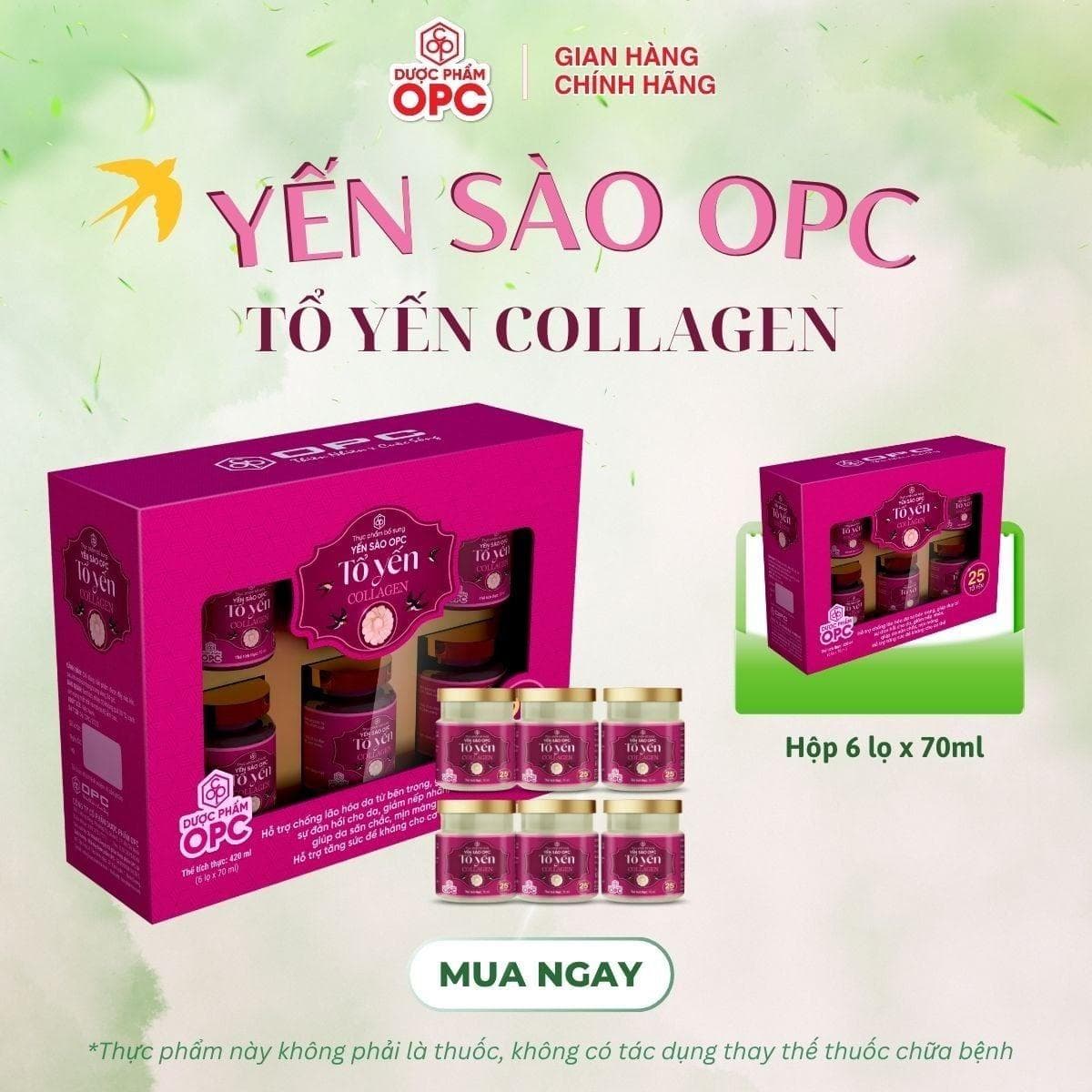 TPBS - YẾN SÀO OPC-TỔ YẾN COLLAGEN (hộp 6 lọ x 70 mL) - Ảnh 8