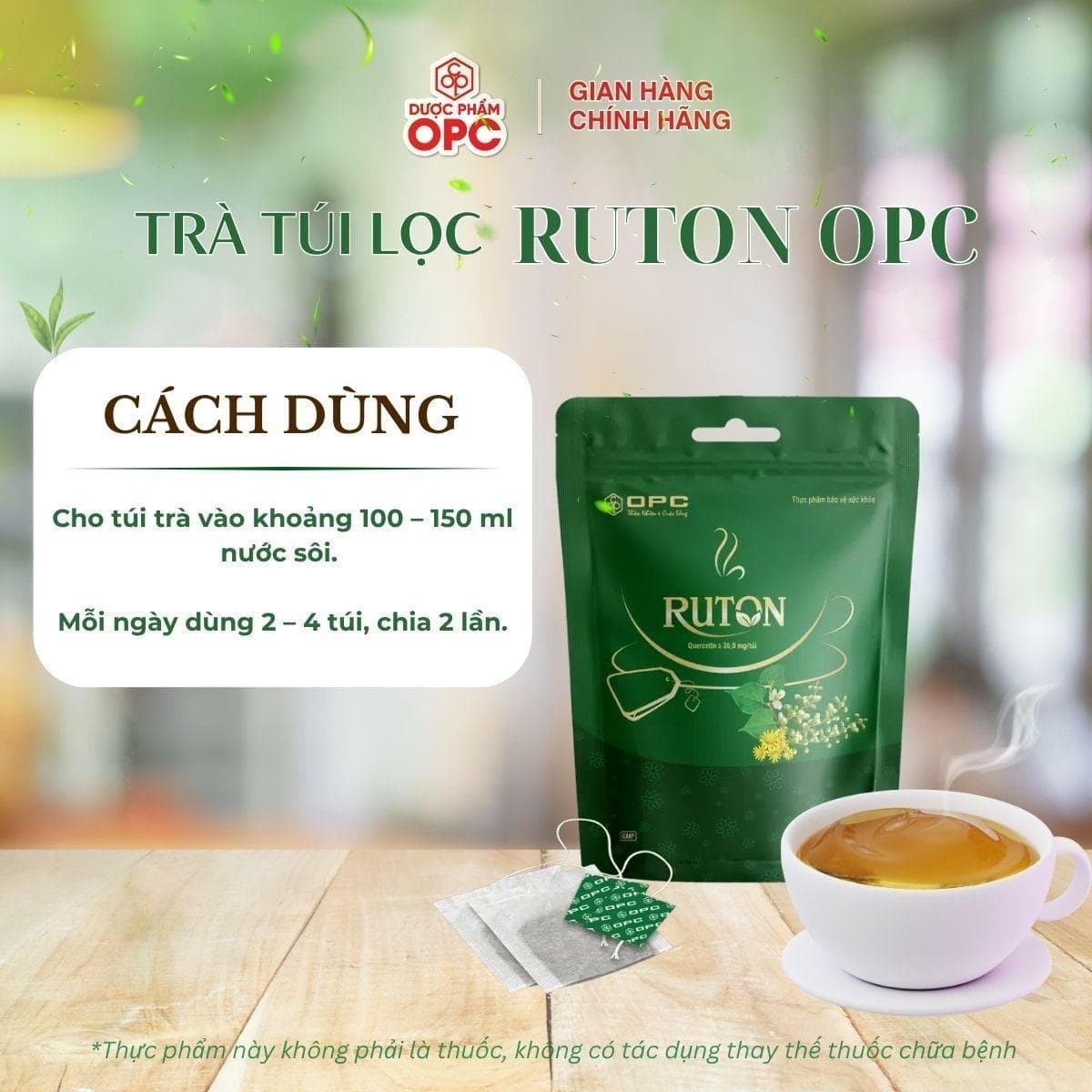TPBVSK. TRÀ RUTON (Túi zip 50 gói) - Ảnh 4